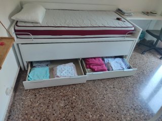 Cama nido blanca con cajones
