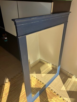 Espejo vintage azul madera y cristal