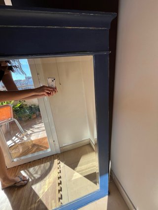 Espejo vintage azul madera y cristal