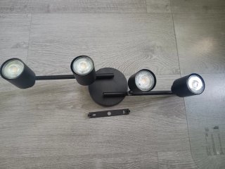 Lámpara de techo negra 4 focos