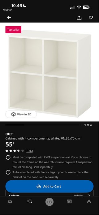 Estantería Eket Ikea 8 cubos