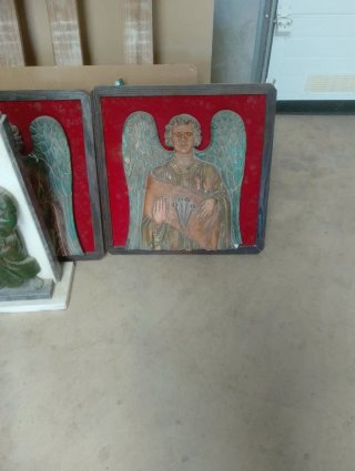 Cuadro relieve ángel religioso