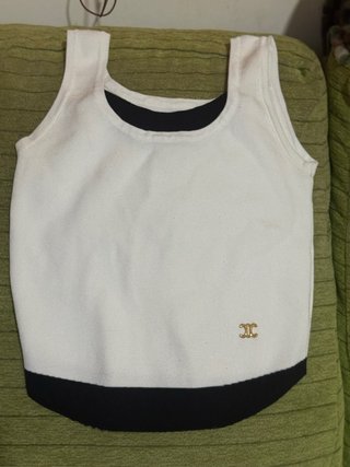 Camiseta tirantes blanca y negra
