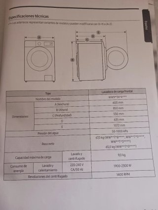 Lavadora Samsung Blanca