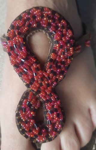 Sandali infradito donna con perline multicolore