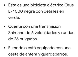 Bicicleta Eléctrica Orus E-4000