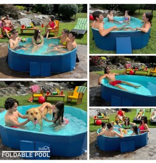 Piscina Plegable Azul y Blanca