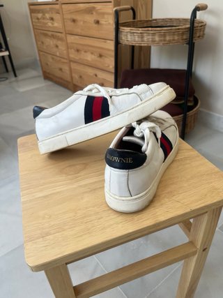 Zapatillas BROWNIE Blancas con Rayas