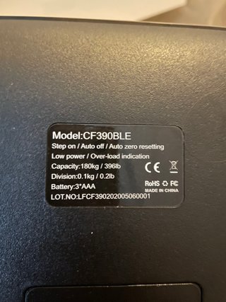 Báscula Inteligente Negra con Bluetooth.