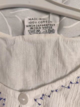 Camisa blanca ibicenca bordada