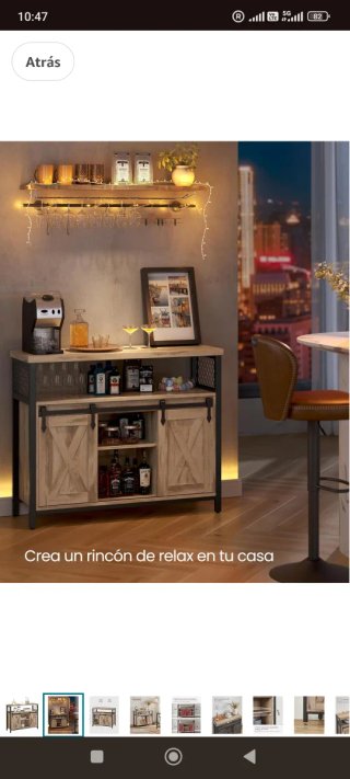 VASAGLE Aparador Cocina Marrón y Negro (NP 109€)