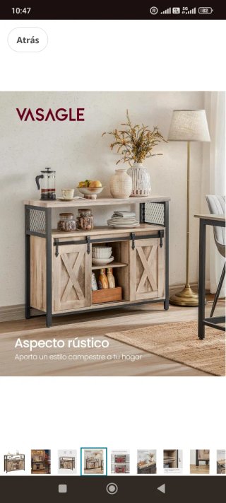 VASAGLE Aparador Cocina Marrón y Negro (NP 109€)