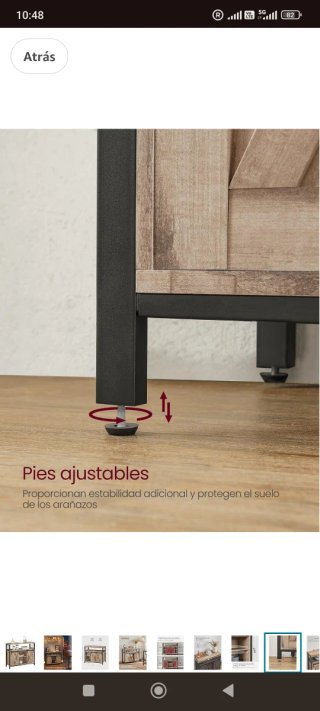 VASAGLE Aparador Cocina Marrón y Negro (NP 109€)