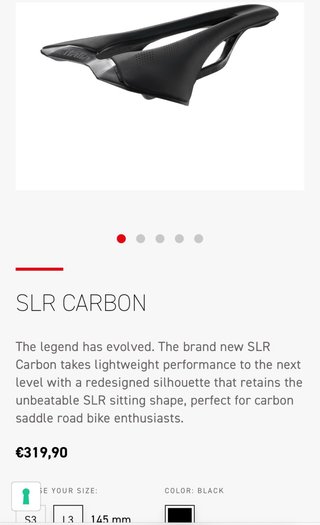 Selim Selle Italia SLR Carbon 145mm