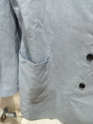 Chaqueta Lino Oversize Azul