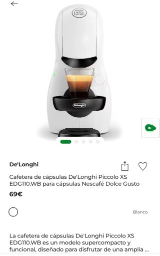 Cafetera Dolce Gusto Piccolo XS EDG 110WB