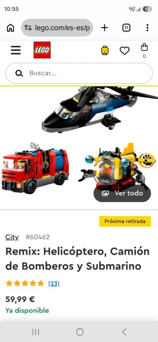 LEGO City 60462 Helicoptero, Camion Bomberos y Sub