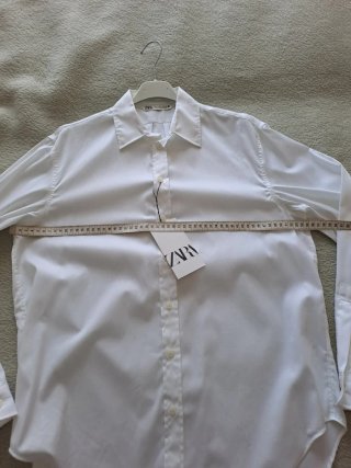 Camisa Zara Algodón Oversize Blanca Talla S