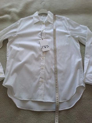 Camisa Zara Algodón Oversize Blanca Talla S