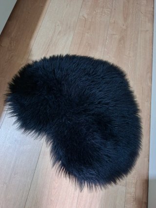 Alfombra negra pelo largo antideslizante