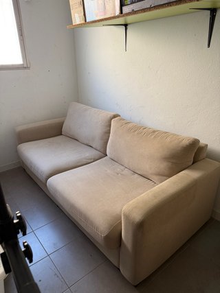 Sofá beige de tela