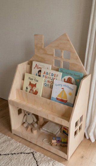 2 en 1 Montessori Librería Frontal y Estanteria