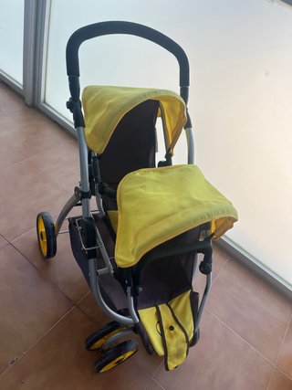 Carrito gemelar amarillo