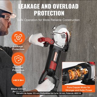 Rozadora de pared VEVOR 2500W KC125