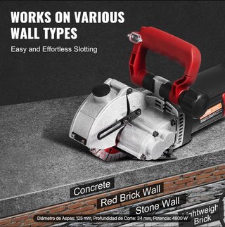 Rozadora de pared VEVOR 2500W KC125