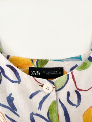 Vestido ZARA Estampado Limón Talla S