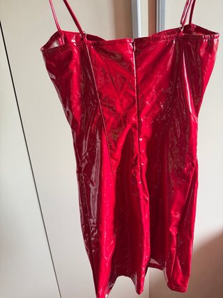 Mini vestito rosso lucido taglia S