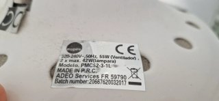 Ventilador de techo blanco. Marca Inspire Leroy