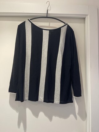 Camiseta negra rayas grises talla 44