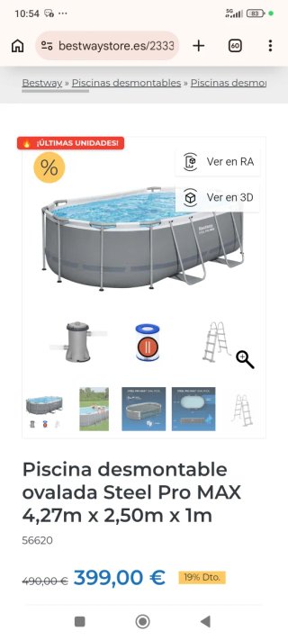 Piscina Bestway 427x250x100 cm