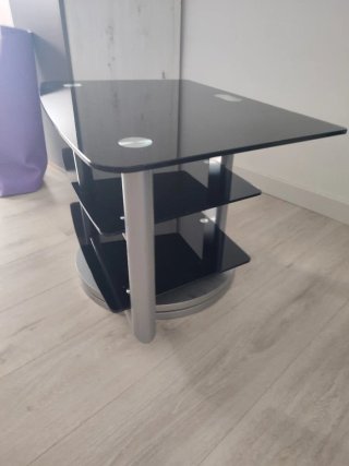 Mueble TV 3 estantes cristal templado