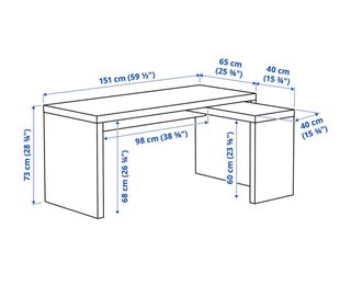 Mesa escritorio Malm Ikea extraíble
