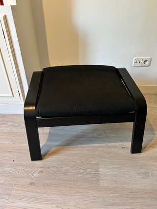 Butaca IKEA estilo POÄNG Negra con Reposapiés