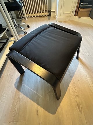 Butaca IKEA estilo POÄNG Negra con Reposapiés