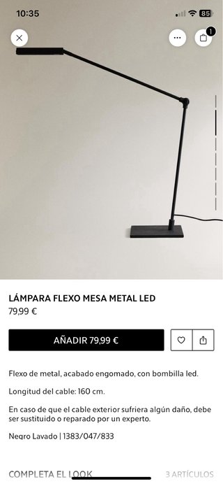 Flexo LED Zara Home Negro