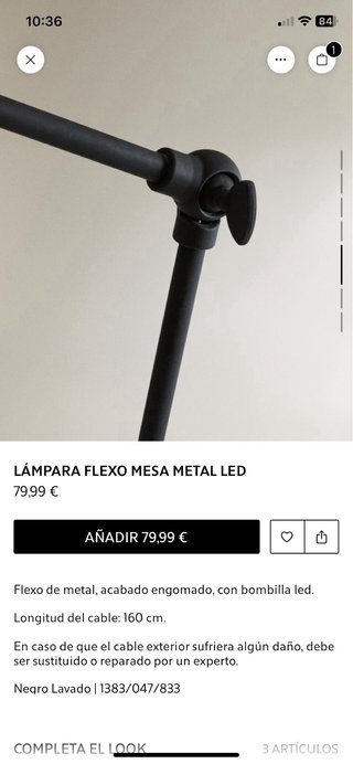 Flexo LED Zara Home Negro