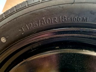 Rueda de repuesto temporal 125/80 R18
