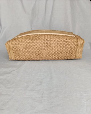 Bolso shopper de hombro rafia trenzada beige