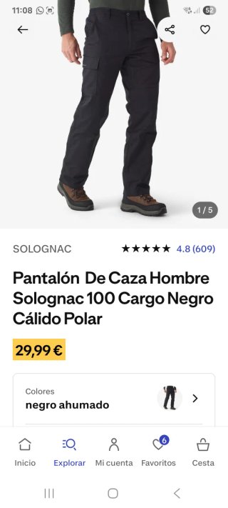 Pantalón caza Solognac cálido Talla L