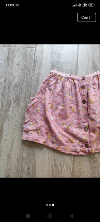 Falda rosa flores El Corte Inglés 13-14 años