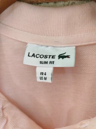Polo Lacoste Rosa Talla M Original
