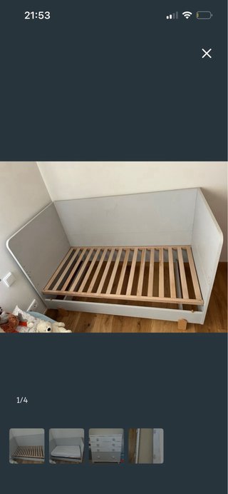 Cuna convertible en cama + cajonera
