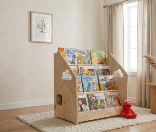 Libreria Montessori per Bambini in Legno Basso per Bambini