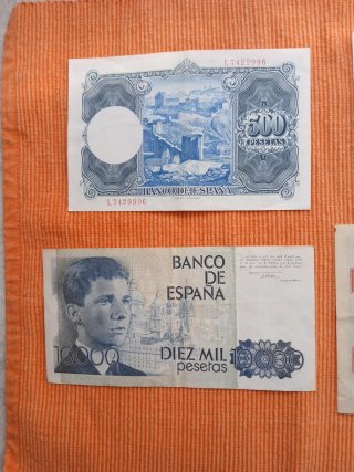 Lote de billetes. españoles pago bizun