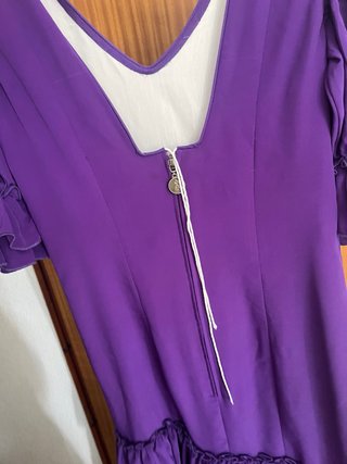 Vestido Sevillana Morado Volantes