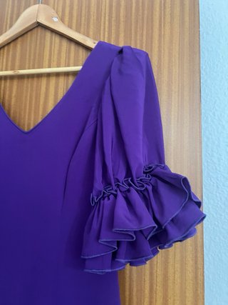 Vestido Sevillana Morado Volantes